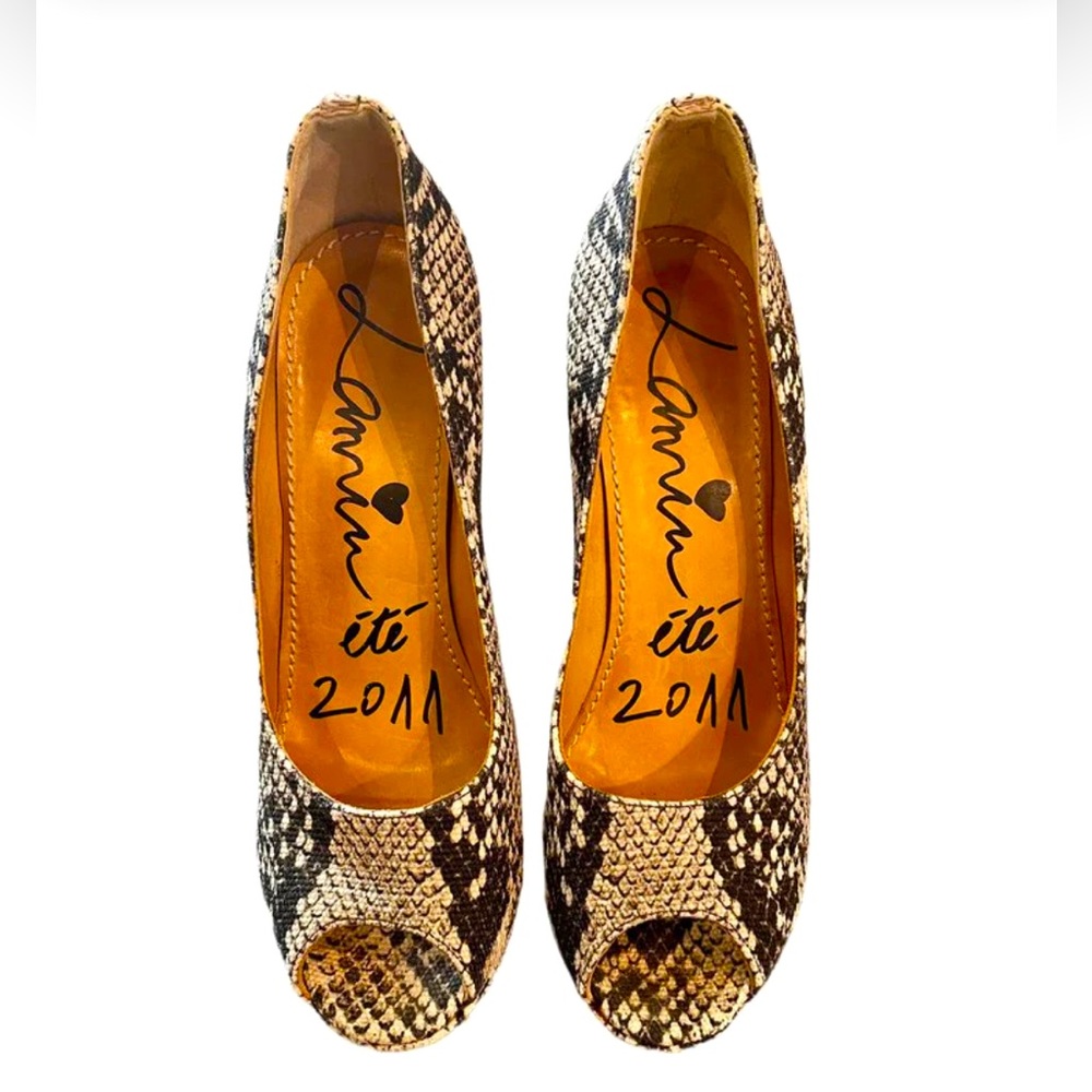 Lanvin ETE 2011 Phyton Snakeskin leather pumps euro 38 us 7.5